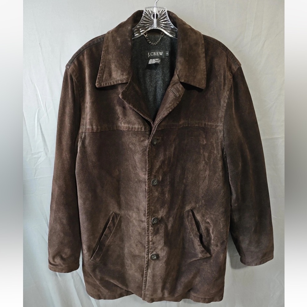 J Crew Small Brown Leather Classic Coat
